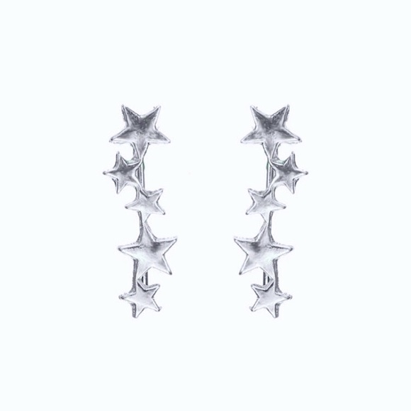 ⚜️[𝟯/$𝟭𝟴]⚜️Silver Star Climber Earrings NEW - Picture 4 of 8